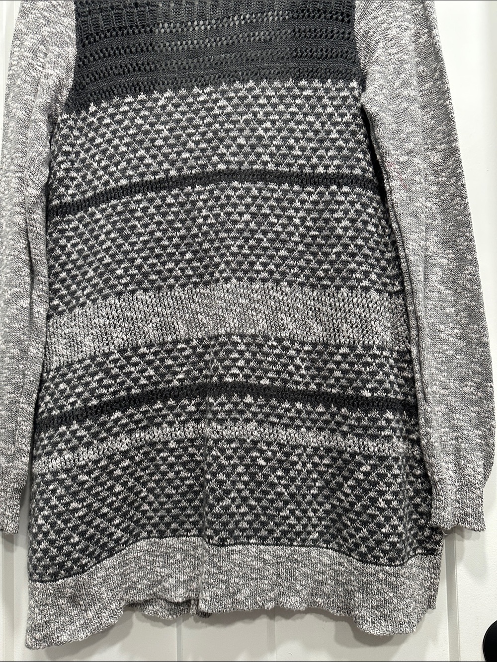 Women's Hooded Knit Sweater - Gray - Size Large - Picture 8 of 11